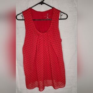 NWT New York & Company Sleeveless Polka Dot Blouse size L